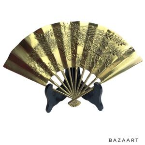 VINTAGE Brass Fan approximately 11.5” x 7”